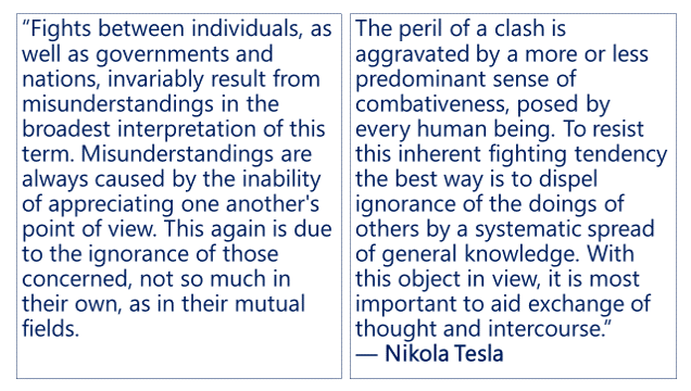 Different points of view - Nikola Tesla Returns
