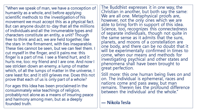 Nikola Twesla about the difference between the individual and whole - Nikola Tesla Returns