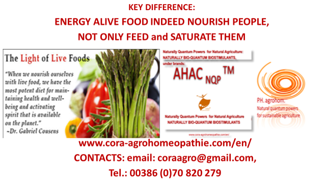 ENERGY ALIVE FOOD KEY DIFFERENCE www.cora agrohomeopathie.com  - HER MAJESTY - WATER: The realization that water is in fact also a battery