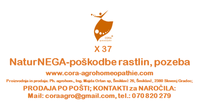 Cora agrohomeopathie X37 NaturNEGA poškodbe rastlin pozeba - Nega rastlin po pozebi - učinkovita in naravna!